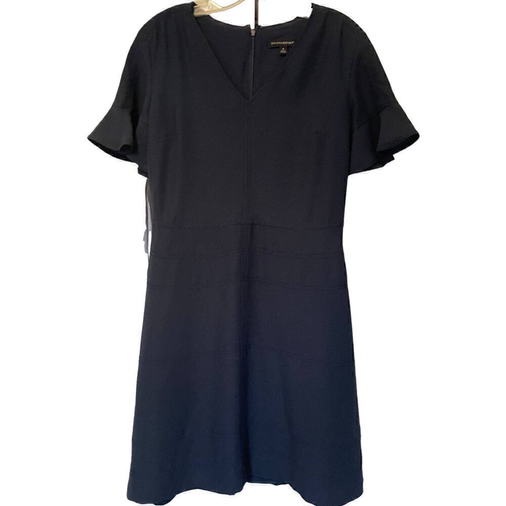 Banana Republic Women's Fit & Flare Classic Knee Length Navy Dress Size 6 - Picture 1 of 8